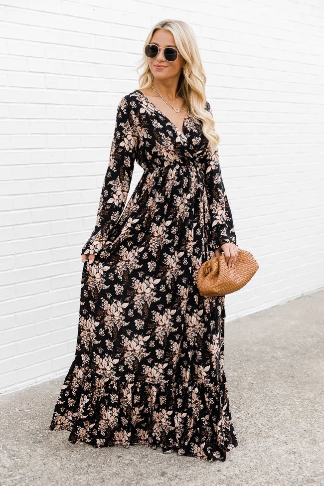 Soundtrack Of Us Black Floral Maxi Dress | The Pink Lily Boutique