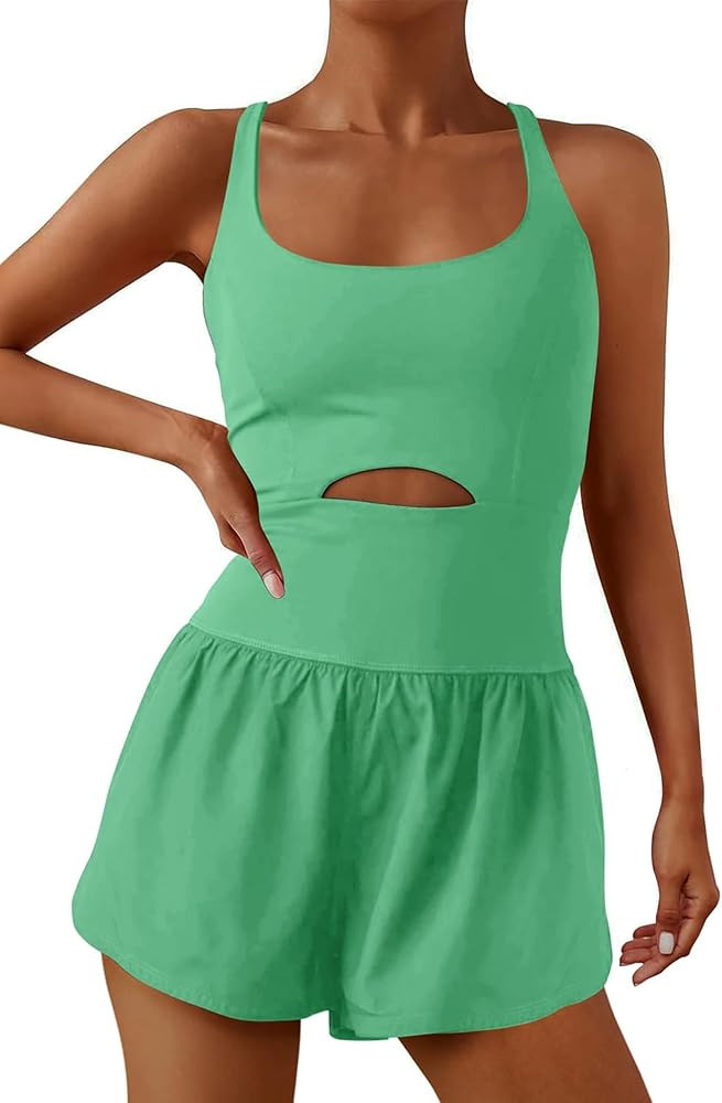 ReachMe Womens Running Onesie Workout Rompers Athletic Romper One Piece Outfits Exercise Jumpsuit... | Amazon (US)