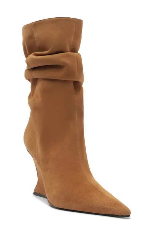 Schutz Siena Slouch Wedge Bootie in Wood at Nordstrom, Size 6.5 | Nordstrom