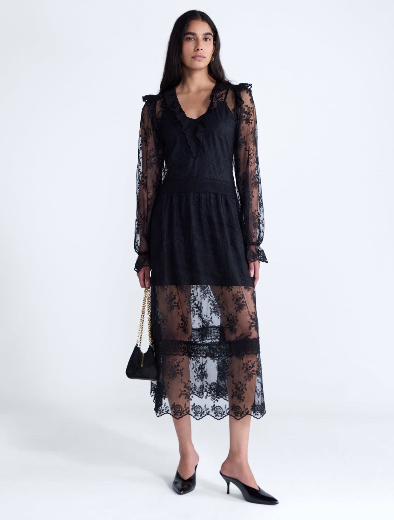 Black Lace Maxi Dress 🖤✨

This Walmart find is giving effortless romantic style! 🖤 The all-over lace, sheer sleeves, ruffle details, and scalloped hem make this dress feel so feminine and elevated. Pair it with black heels for a dressier look, or add boots and a jacket for an easy fall transition outfit. 🍂✨

Such a gorgeous budget-friendly option for date nights, dinners, weddings, holiday parties, or any occasion where you want to make a statement. 🖤🥂

Black lace maxi dress, Walmart fashion finds, affordable occasion dress, fall transition style, romantic feminine fashion, lace dress, black dress outfit, elegant fall outfit, women over 40 fashion, budget-friendly fashion, holiday party dress.

#LTKOver40 #LTKSeasonal #LTKootd