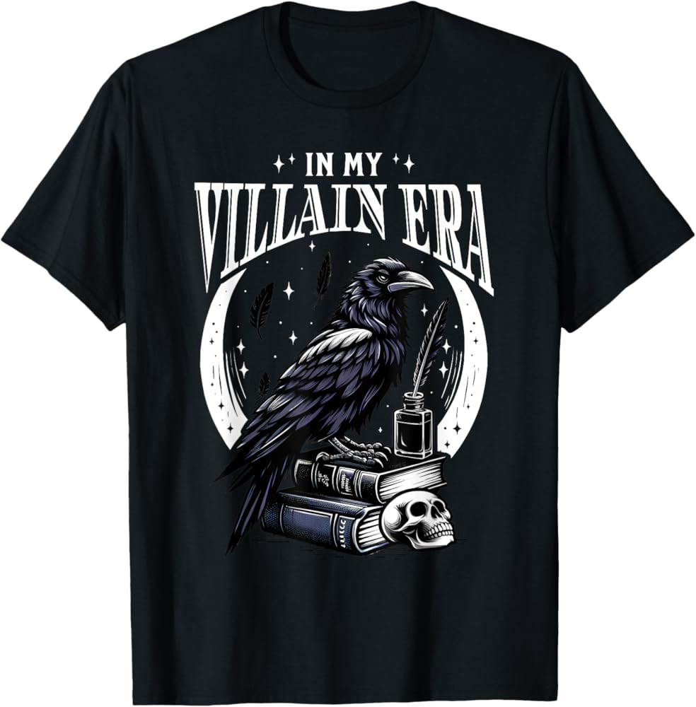 In My Villain Era Morally Grey Books Novel Lover Bookworm T-Shirt | Amazon (US)