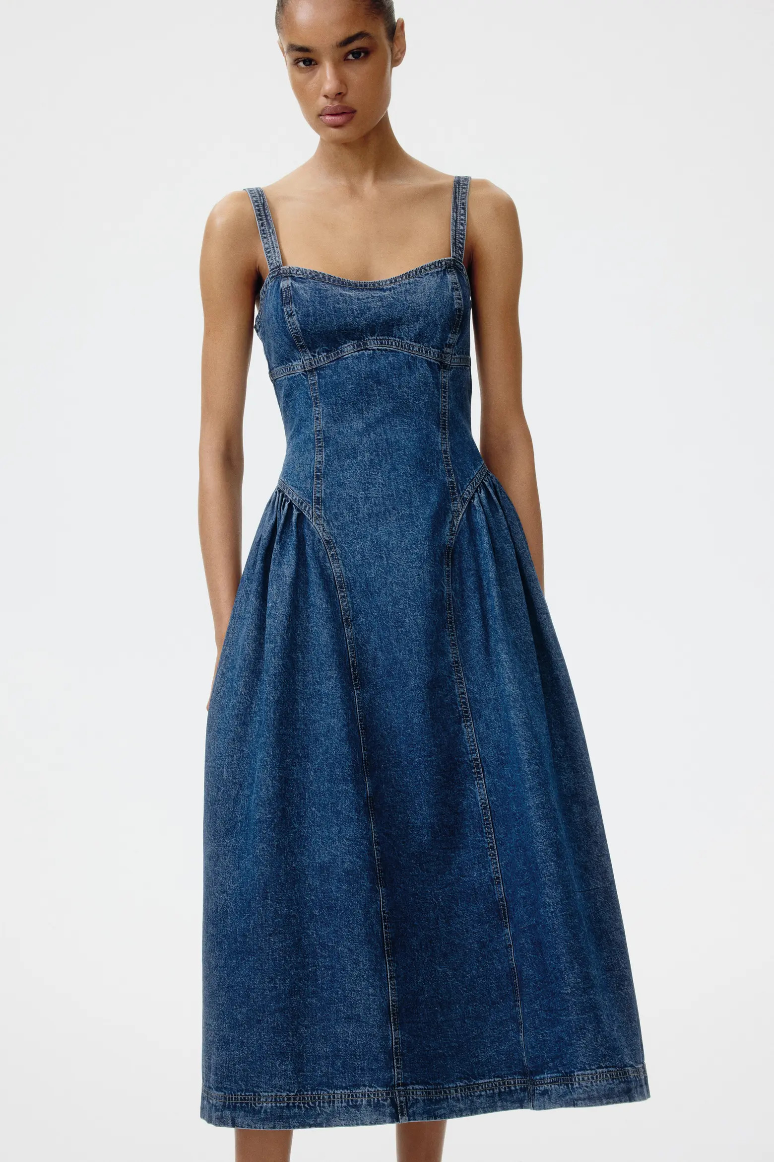 Flared-skirt Denim Dress (Women) | Nordstrom | Nordstrom