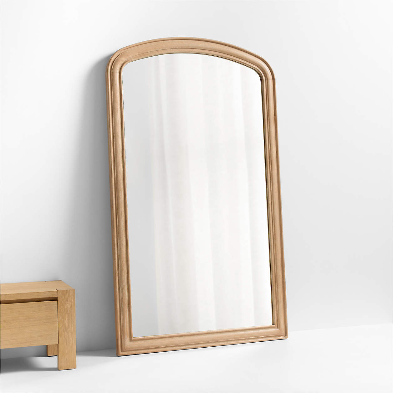 Kensington Natural Oak Wood Floor Mirror 79"x47" | Crate & Barrel | Crate & Barrel