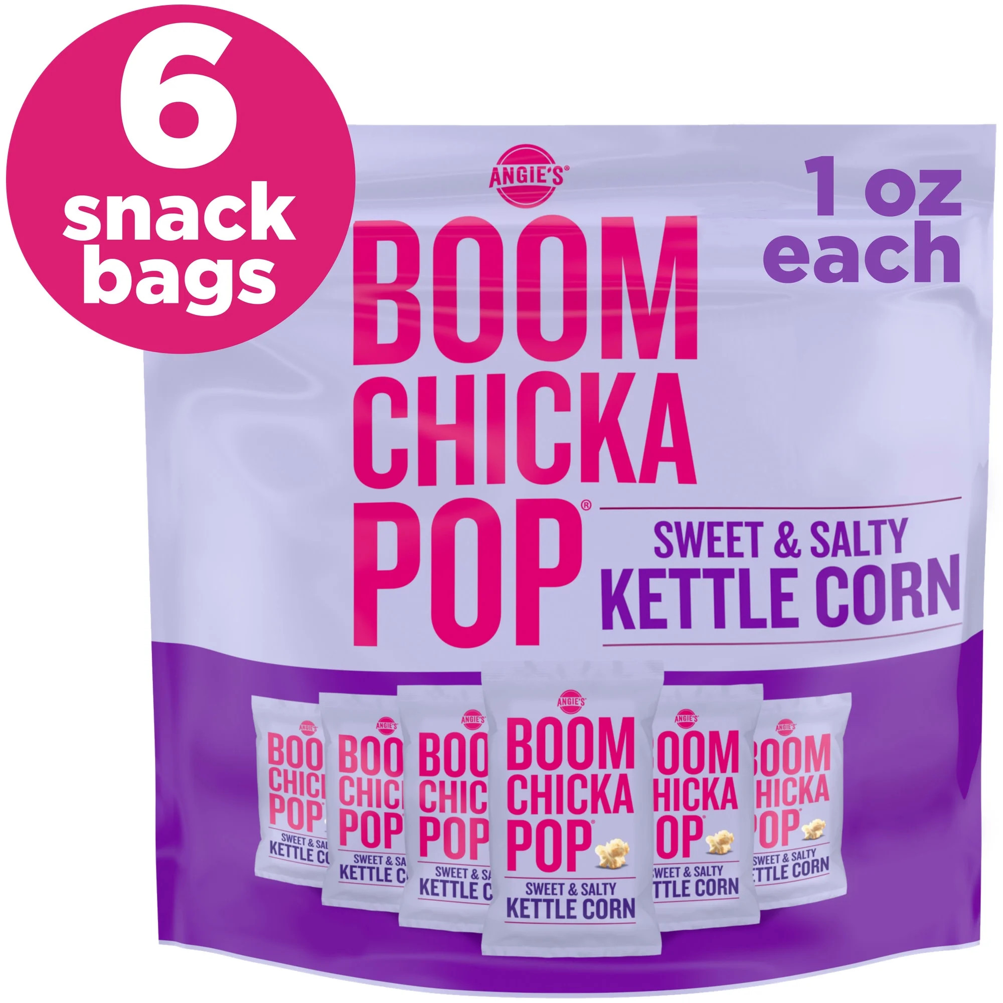 Angie's BOOMCHICKAPOP Sweet & Salty Kettle Corn, 1 oz., 6-Count | Walmart (US)