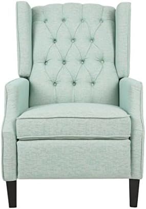 Christopher Knight Home Diana Wingback Recliner, Light Teal + Dark Brown | Amazon (US)