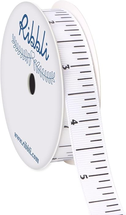 Ribbli Ruler Grosgrain Ribbon, 5/8-Inch,10-Yard Spool, Use for Teacher Appreciation Gift, Back to... | Amazon (US)