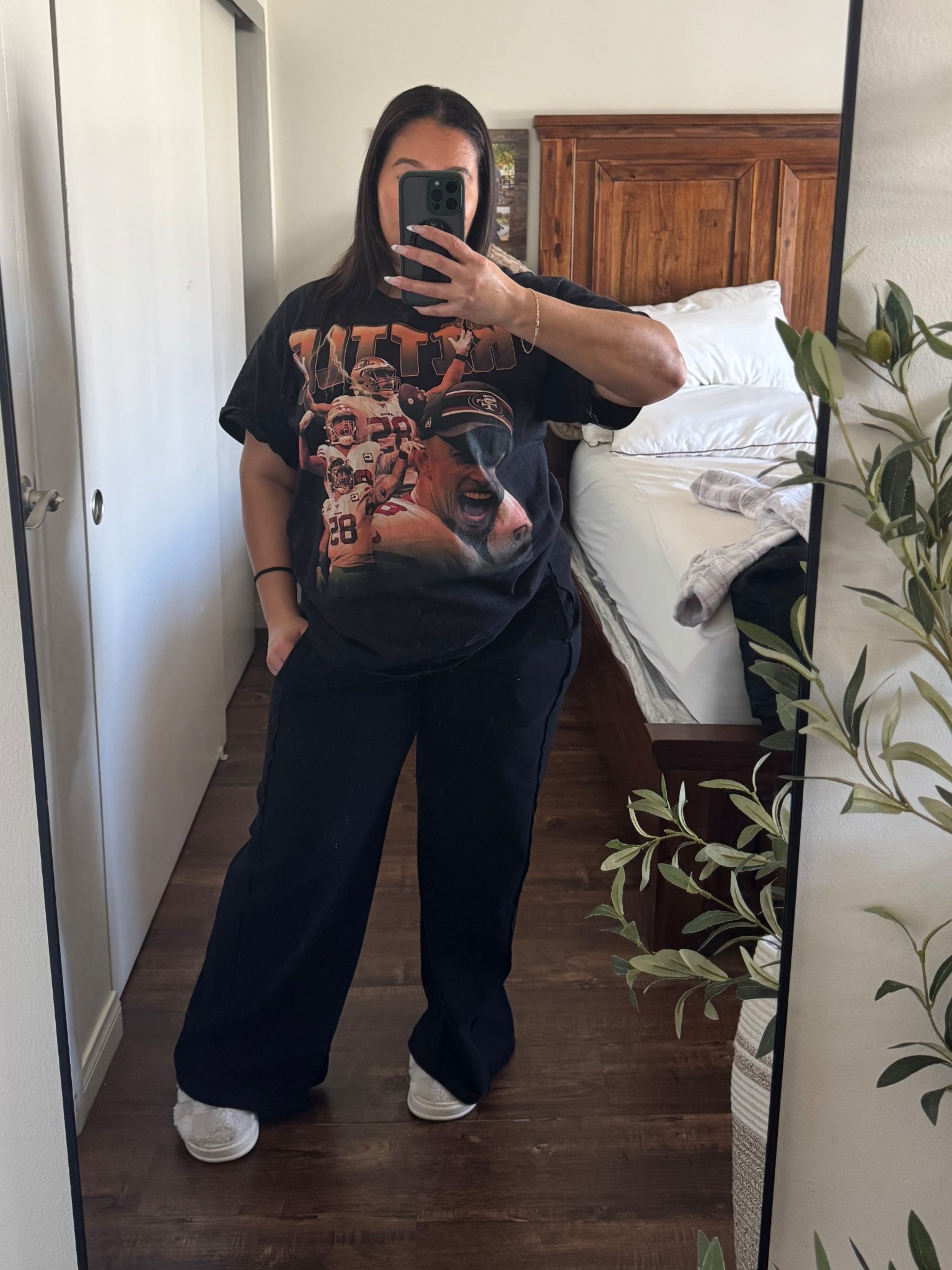 Gameday outfit / Sunday outfit 

What I’m wearing for first Niners playoff game. Staying home and doing chores, football, and meal prepping. 

Shirt - large / runs big / super comfortable 
Lounge pants -L/ super comfortable/ these are actually from a matching set that is so comfortable


Sunday outfit 
Comfy outfit 
Casual outfit 
Niners outflt 
Gameday outfit 
Midsize outfit 
Midsize fashion 
Mom outfit idea 
Mom style 
Cozy slippers 
Cozy outfit 

#LTKootd #LTKmomlife #LTKMidsize