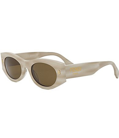 FENDI Women's Fendi Roma 52mm Oval Sunglasses - Shiny Beige Horn | Dillard's