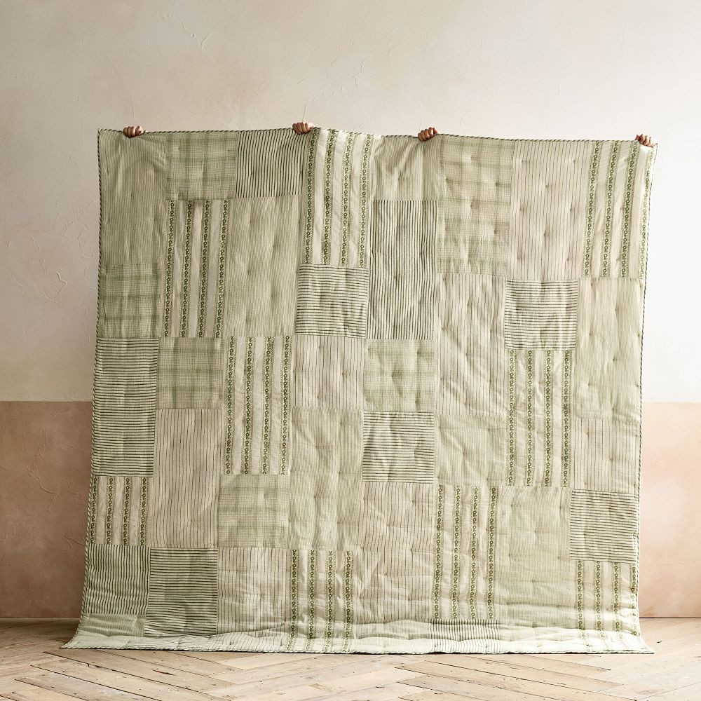Kala Cotton Embroidered Patchwork Quilt & Shams | GreenRow
