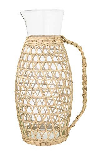 Creative Co-Op 64 oz. Glass Seagrass Weave Jacket & Handle Pitcher, Tan | Amazon (US)