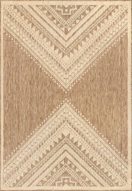 Beige Aztec Prism Indoor/Outdoor 2' x 3' Area Rug | Rugs USA