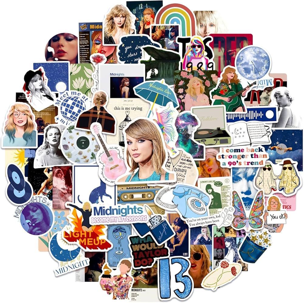 Taylor Music Stickers [100PCS ], Swift Ablum Stickers for Adult, Waterproof Vinyl Sticker for Tee... | Amazon (US)