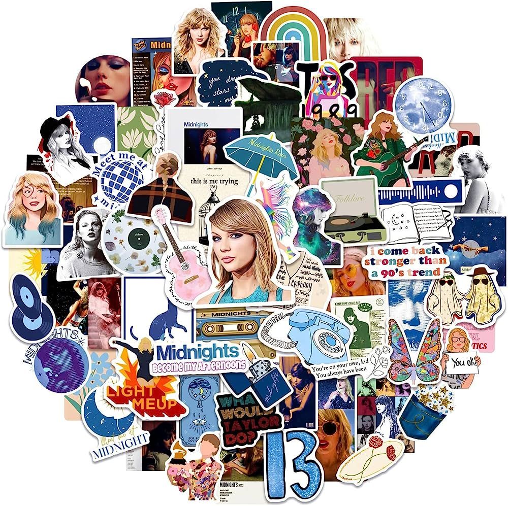 Taylor Music Stickers [100PCS ], Swift Ablum Stickers for Adult, Waterproof Vinyl Sticker for Tee... | Amazon (US)