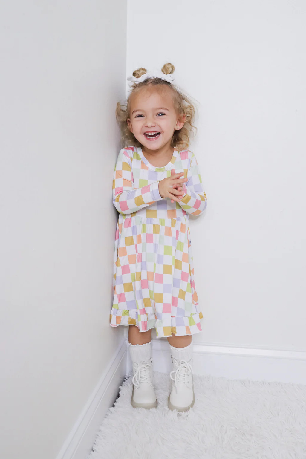 LUCKY CHARM CHECKS DREAM RUFFLE DRESS | DREAM BIG LITTLE CO