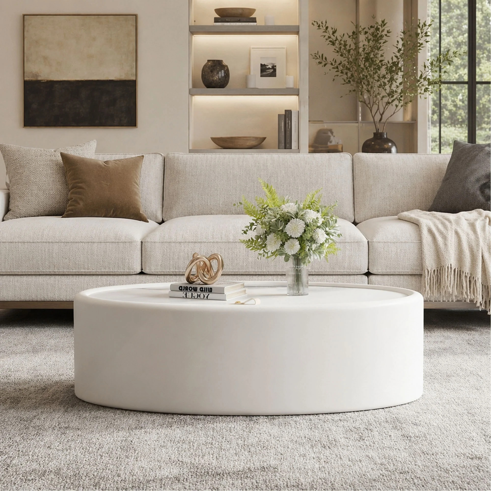 46 Inch Oval Coffee Table, Modern, Multi-Functional Accent Center Table for Living Room, Bedroom, Apartment, Home Office, Easy Assembly | Wayfair North America