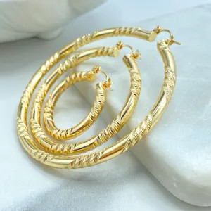 18k Gold Filled Twisted Diamond Cut Hoop Earrings, 3 Sizes S/M/L, Textured Hoops, Statement Earri... | Etsy (Global)