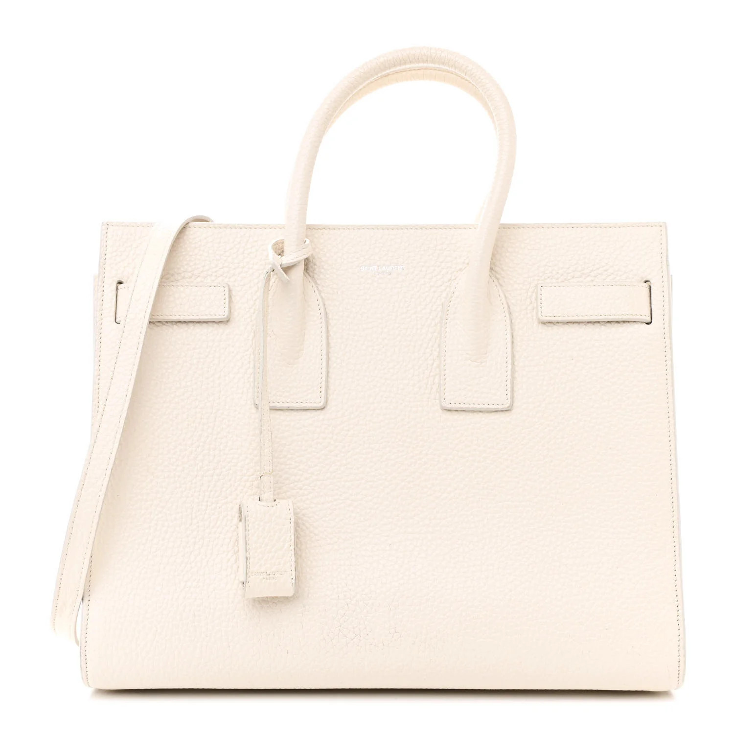 SAINT LAURENT Grained Calfskin Small Sac De Jour Dove White | FASHIONPHILE | FASHIONPHILE (US)