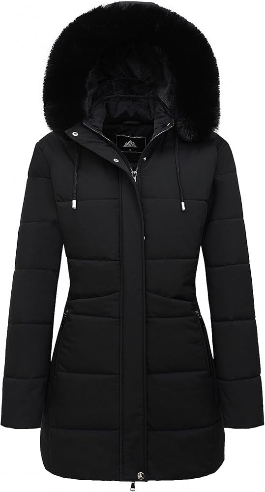 MOERDENG Women's Winter Puffer Coat Thicken Fleece Lined Down Jacket Waterproof Faux Fur Detachab... | Amazon (US)