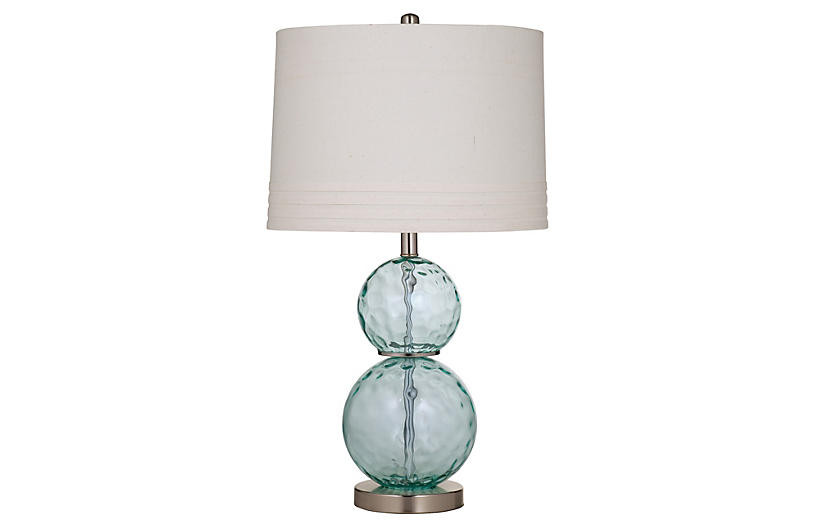 Glass Table Lamp, Sea Blue | One Kings Lane