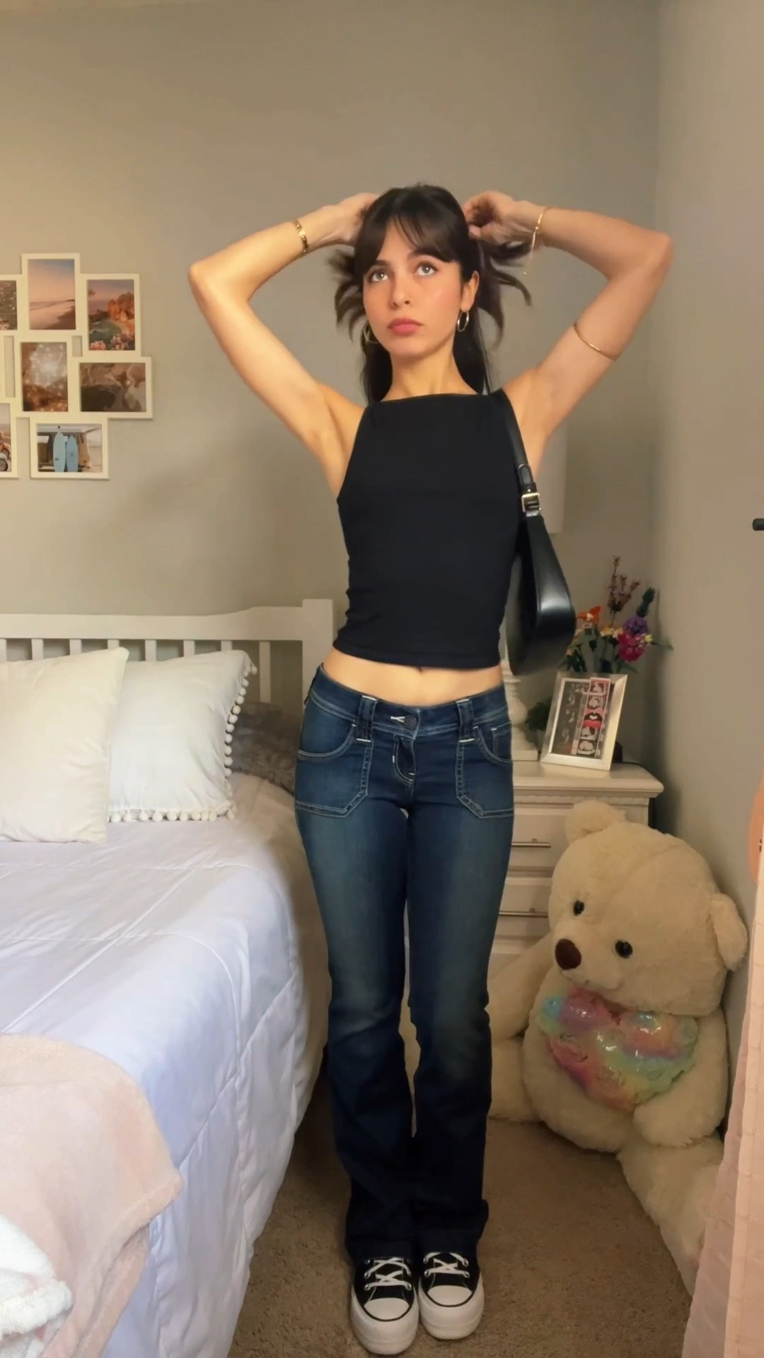 Top is motel rocks 
Bottoms are Hollister 
Shoes are converse 
Purse is princess Polly 

#LTKPetite #LTKSeasonal #LTKStyleTip