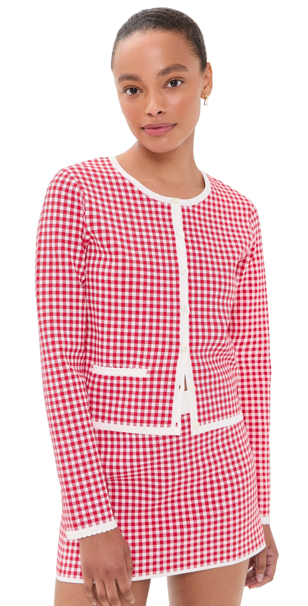 POSSE Micah Cardigan Red Gingham M | Shopbop