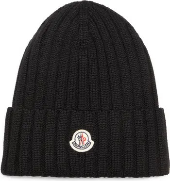 Moncler Virgin Wool Rib Beanie | Nordstrom | Nordstrom