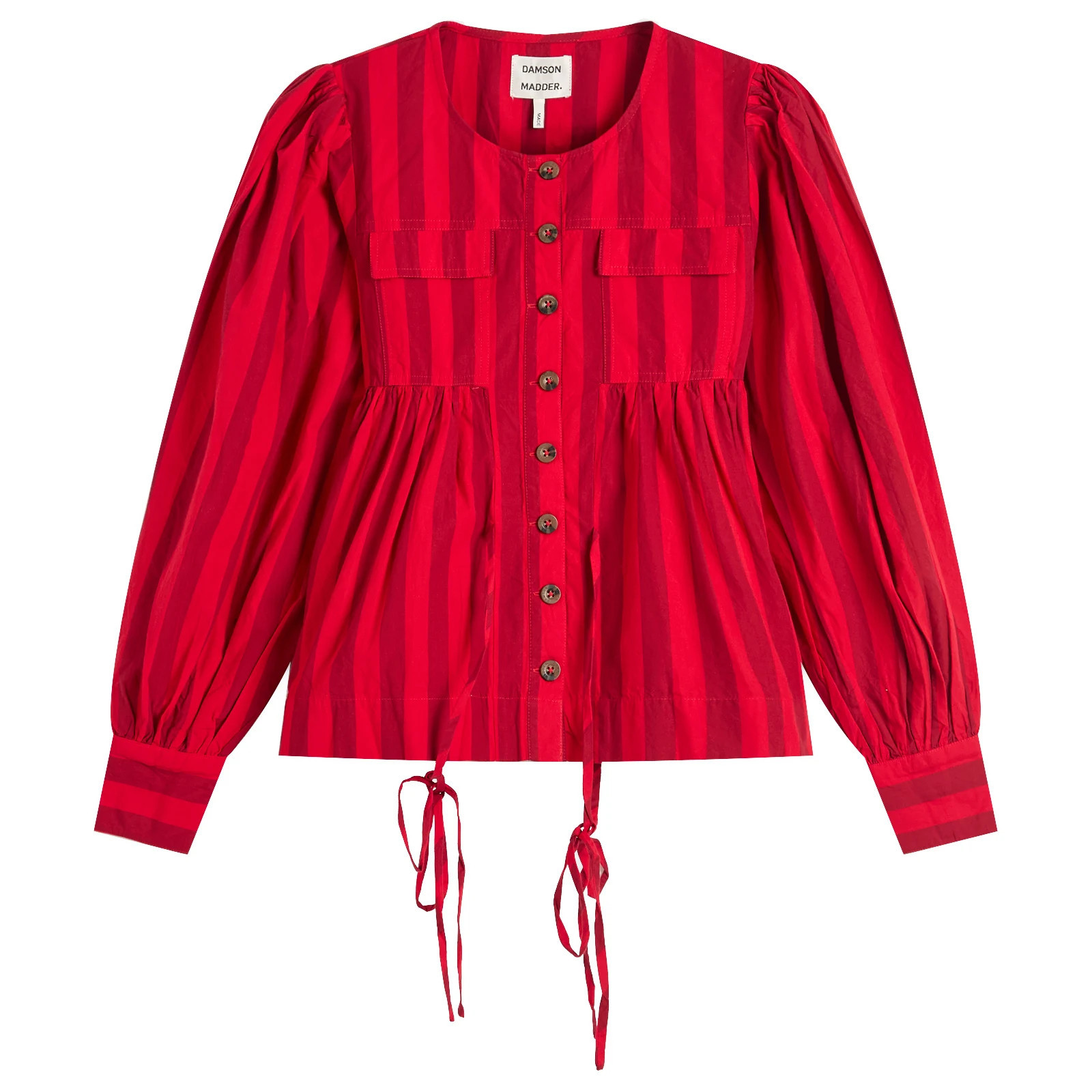 Damson Madder Women's Charlize Stripe Blouse in Red, Size UK 6 | END. Clothing