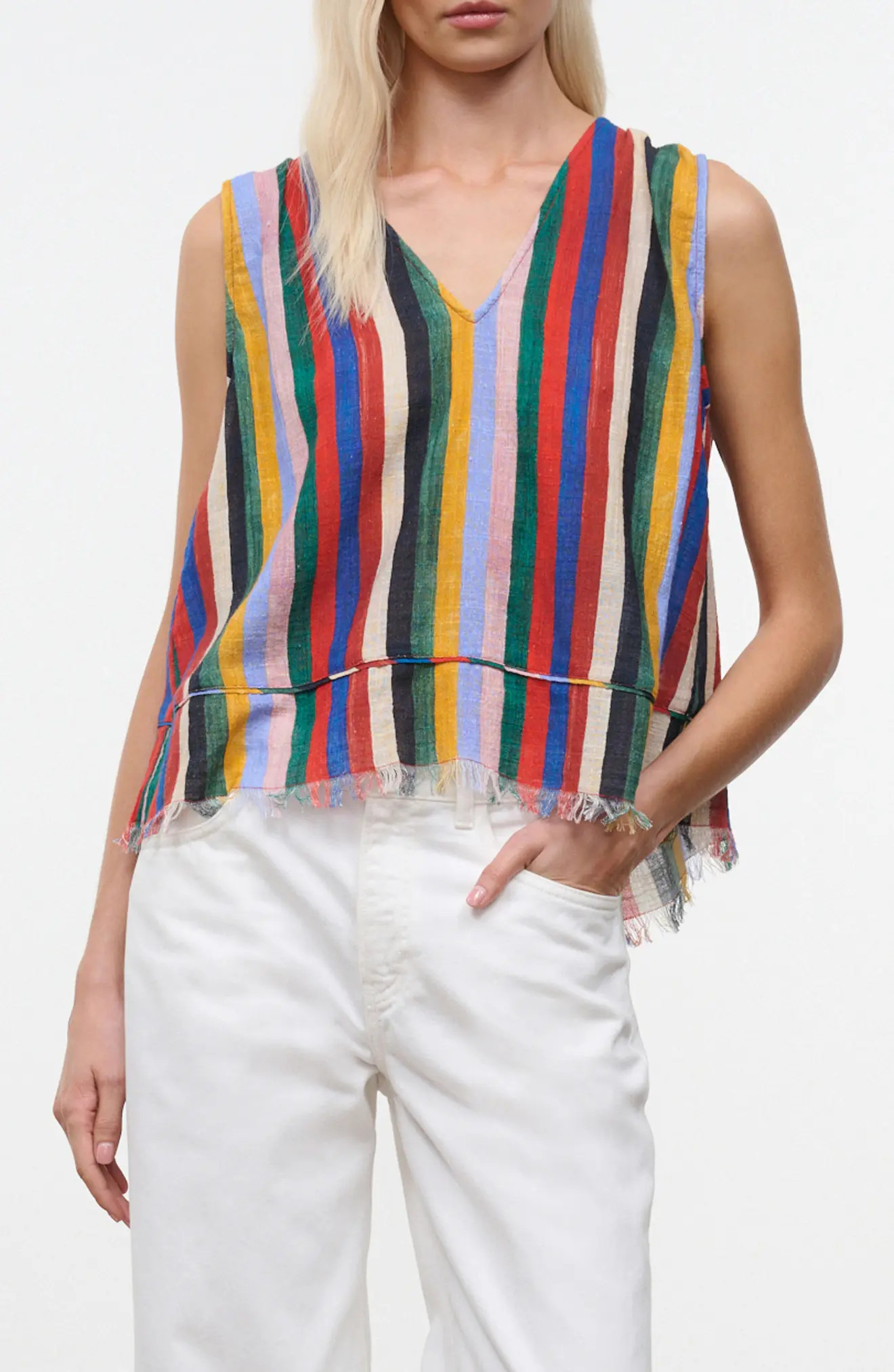 Elena Stripe Sleeveless Top (Women) | Nordstrom | Nordstrom