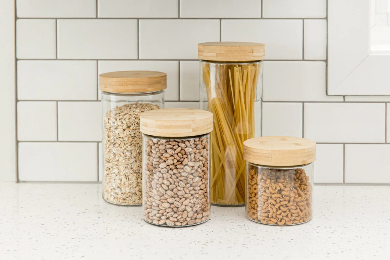 Glass Canisters with Wood Lids | Eco Chic Home