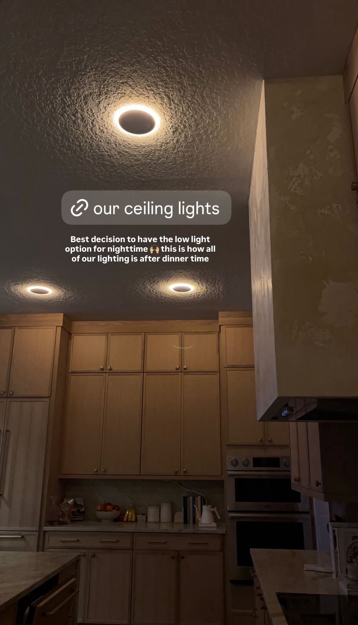 our ceiling lights ✨

Best decision to have the low light option for nighttime + this is how all of our lighting is after dinner time!

#LTKHome #LTKdayinmylife