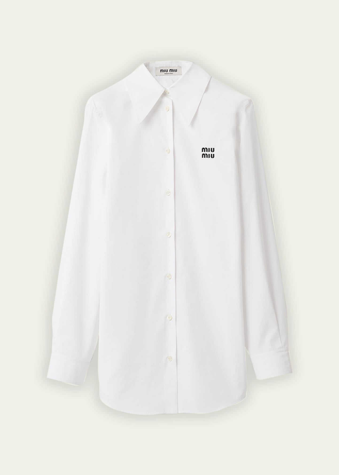 Miu Miu Logo Poplin Button Down Shirt | Bergdorf Goodman