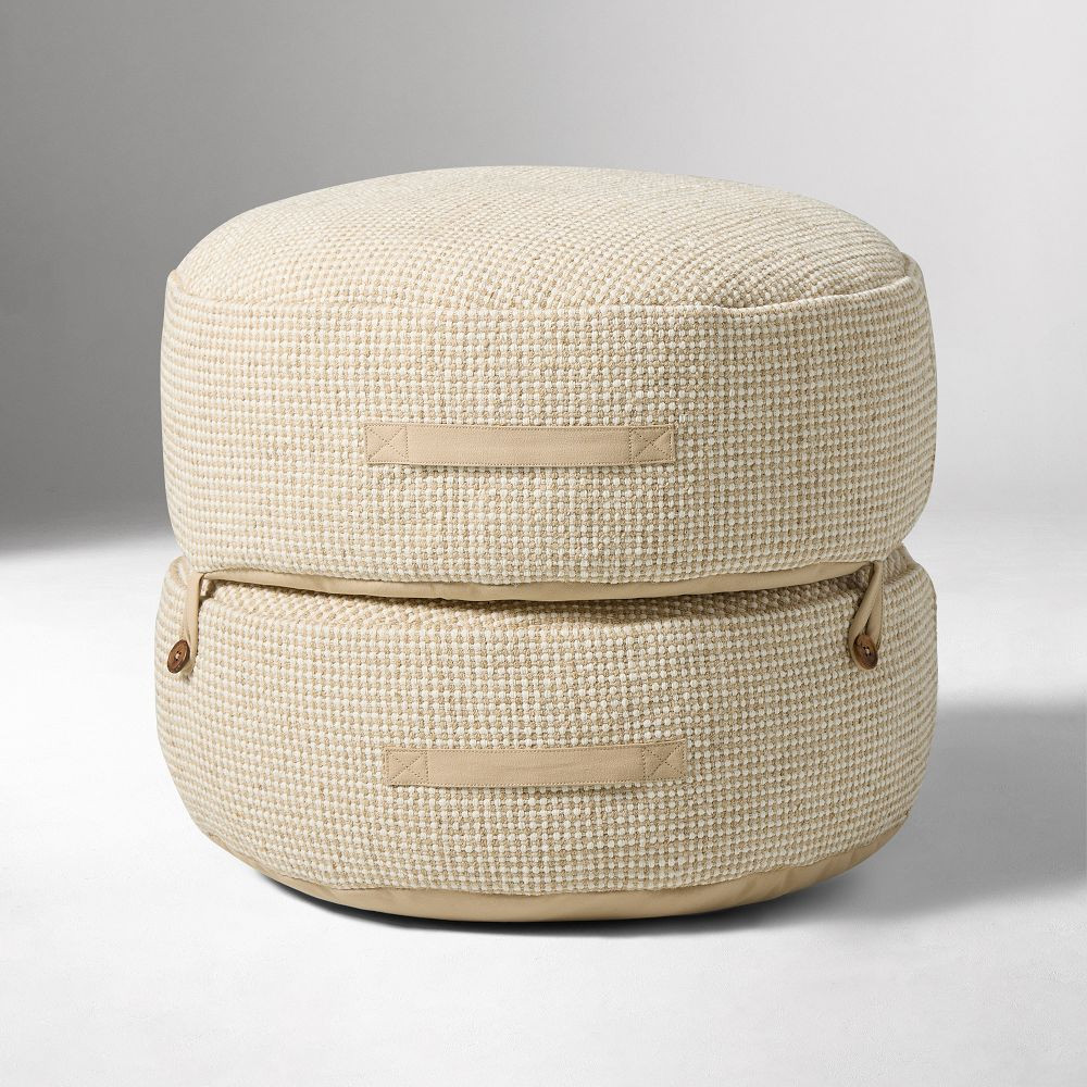 Modern Round Stacked Pouf | West Elm (US)
