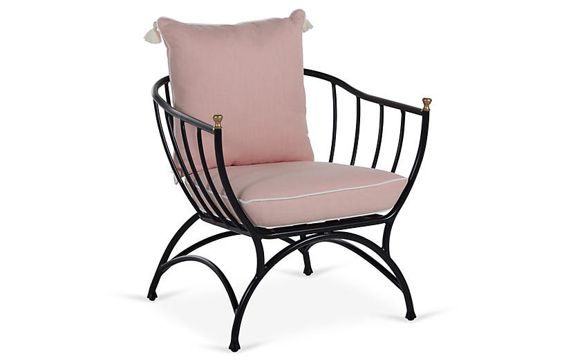 Frances Accent Chair, Blush Pink/White | One Kings Lane