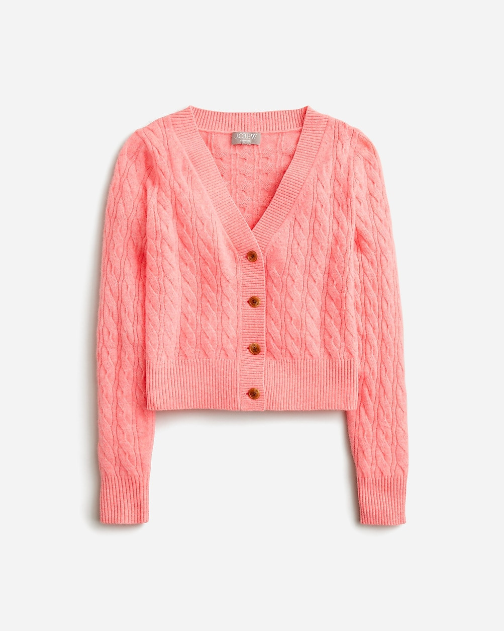 Cashmere shrunken cable-knit V-neck cardigan sweater | J. Crew US