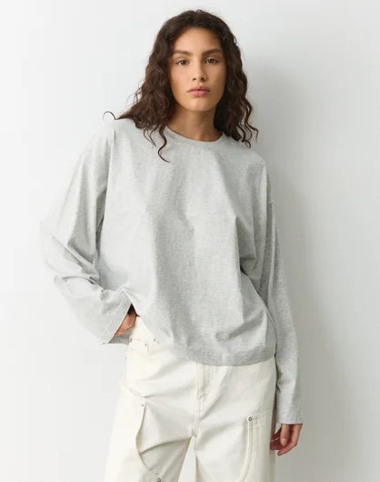 Cotton Boxy Long Sleeve Top | Glassons (Australia)