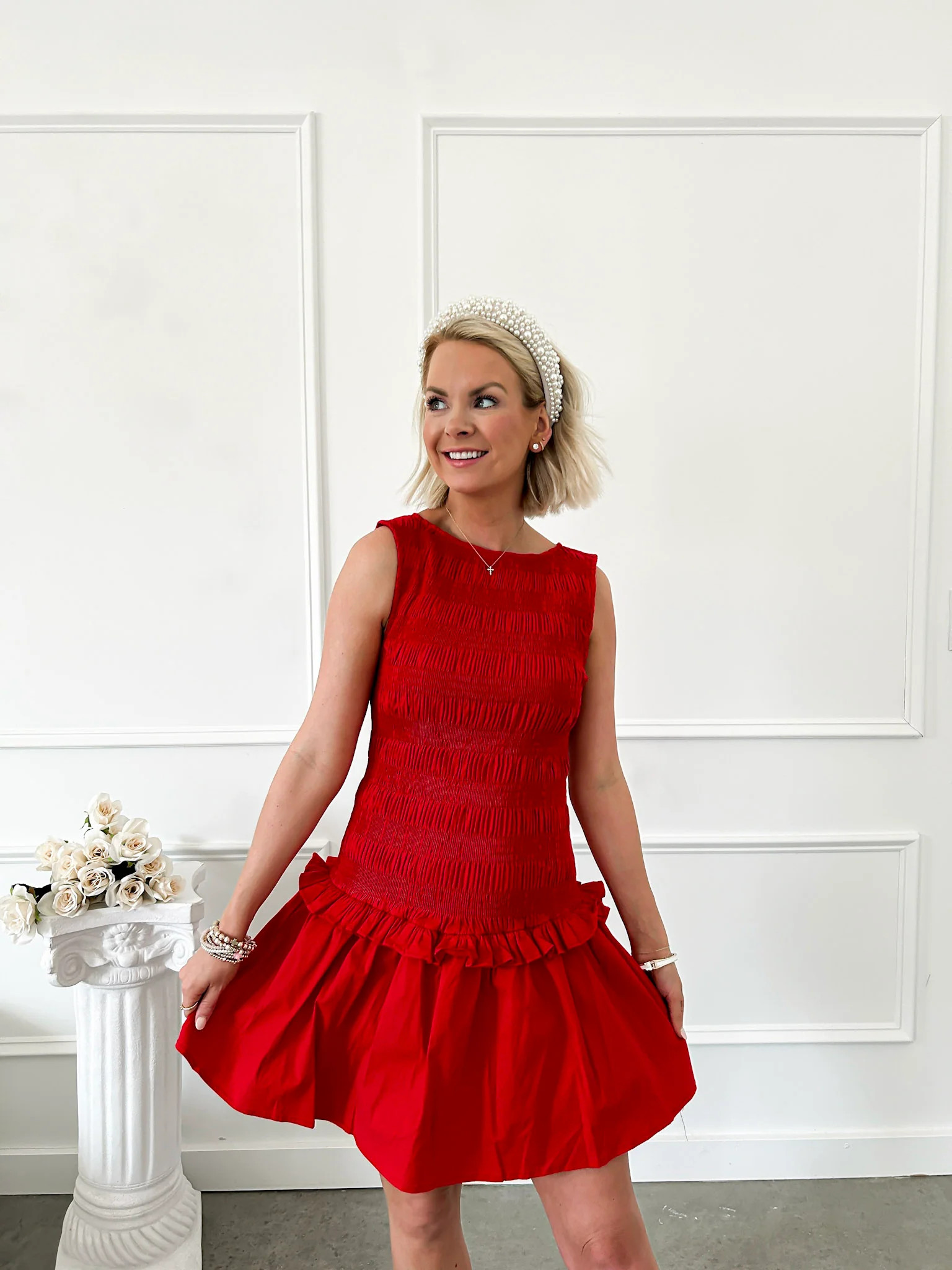 Strawberry Shortcake Red Smocked Mini Dress | Flourish in Frills