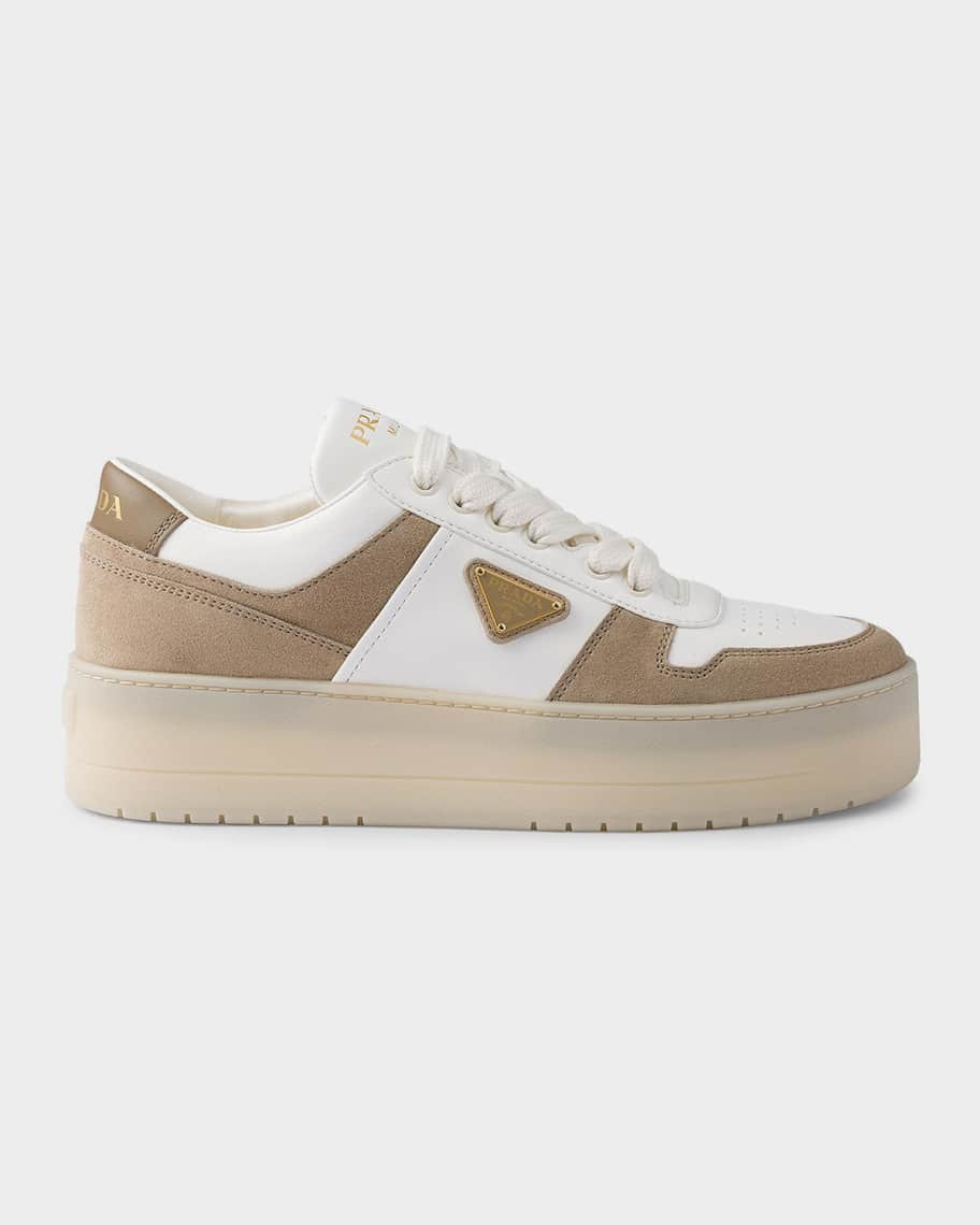 PradaShoesPrada SneakersSneakersPradaDowntown Bold Nappa Leather & Suede Flatform Sneakers$1,170S... | Neiman Marcus