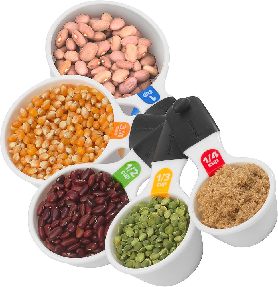 Goodcook Touch Dry Measuring Cup Set, Multi, White | Amazon (US)