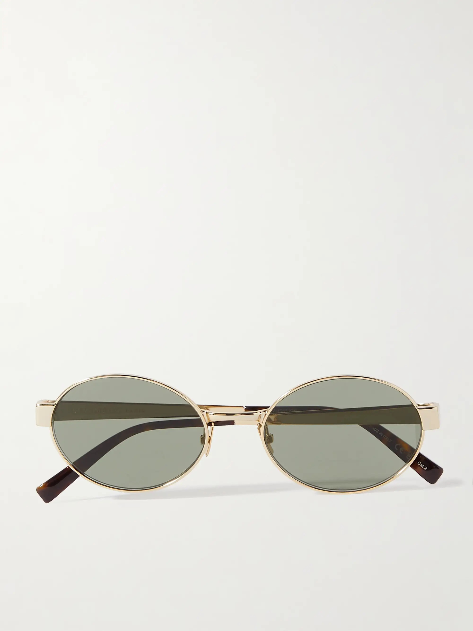 Oval-frame gold-tone sunglasses | NET-A-PORTER (US)