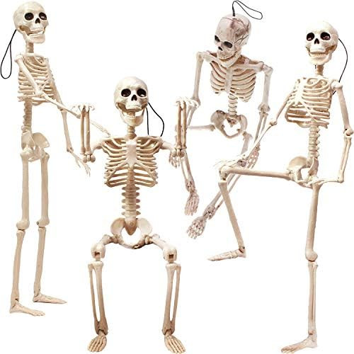 LOCOLO 4-Pack 15.7 Inches Halloween Skeleton with Movable/Posable Joints, Plastic Skeleton for Ha... | Amazon (US)