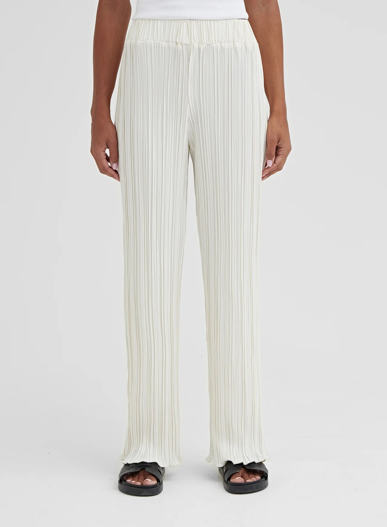 Women's Cream Plisse Trousers | Palais | 4th & Reckless | 4th & Reckless