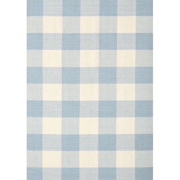 Kankakee Gingham Beige/Blue Area Rug | Wayfair North America