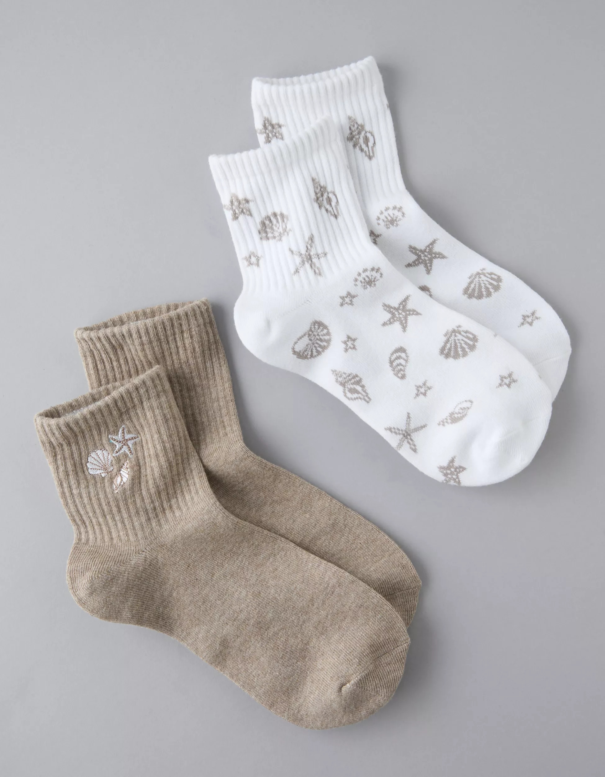 AE Shell Boyfriend Socks 2-Pack | American Eagle Outfitters (US & CA)