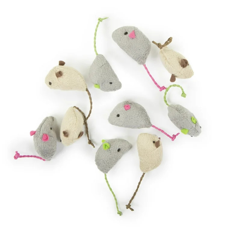 SmartyKat Skitter Critters Value Pack, Soft Plush Catnip Filled Mice Cat Toys, 10 Count | Walmart (US)