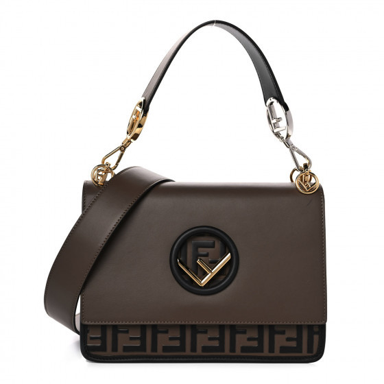 FENDI Vitello Century F is Fendi FF 1974 Embossed Kan I Shoulder Bag Maya Black | Fashionphile