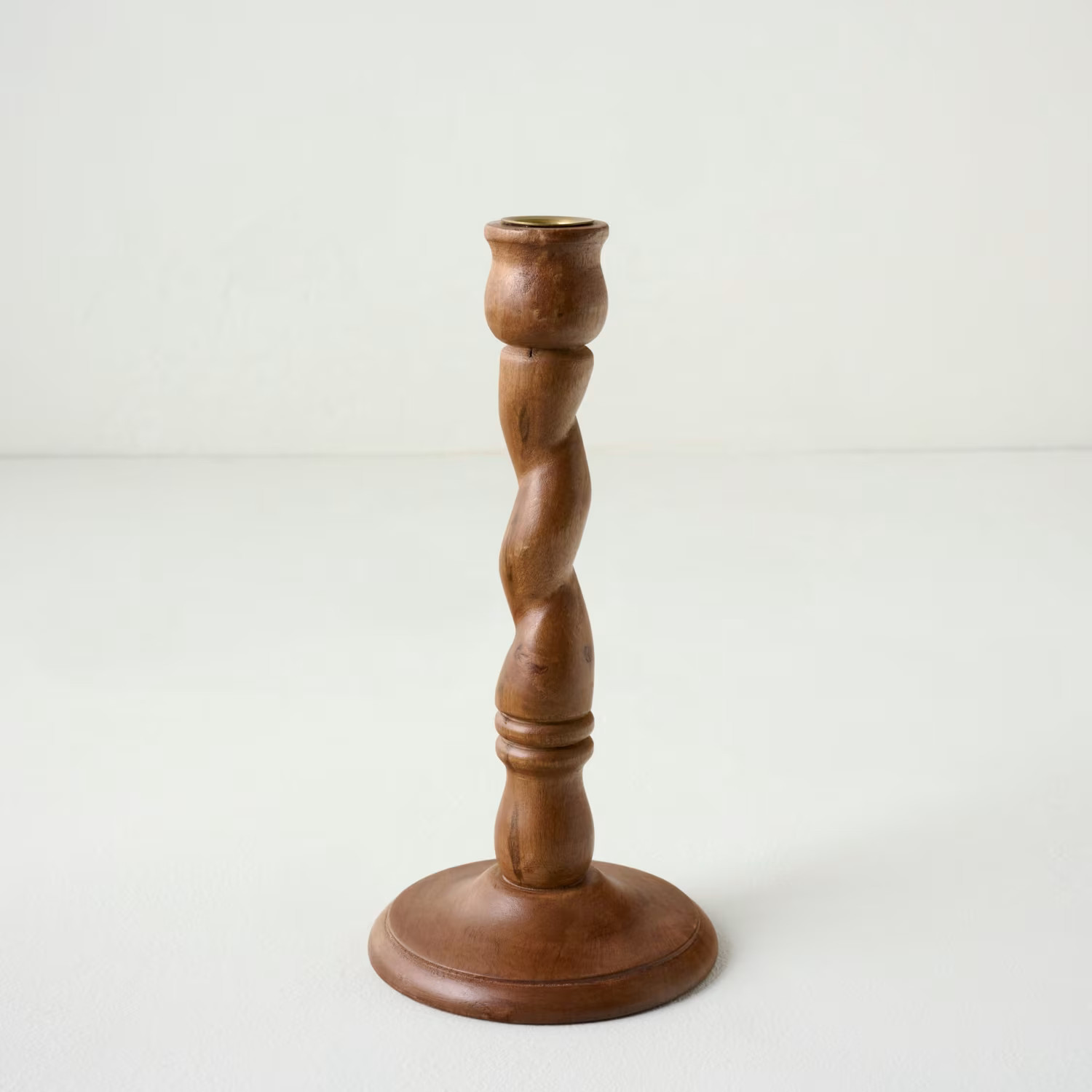 Wooden Barley Twist Taper Holder | Magnolia