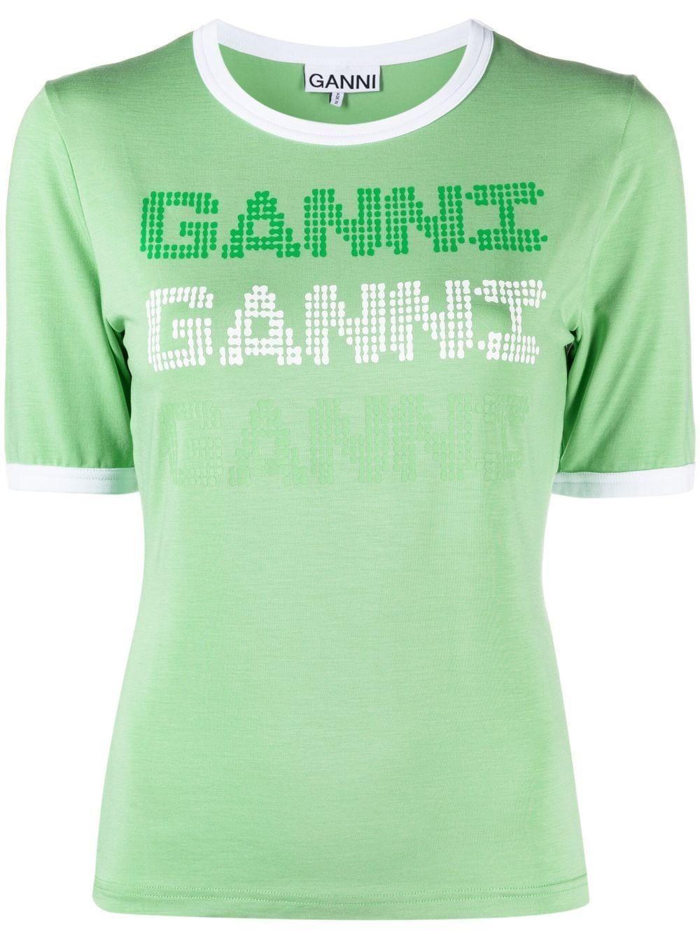 GANNI logo-print short-sleeved T-shirt - Farfetch | Farfetch Global
