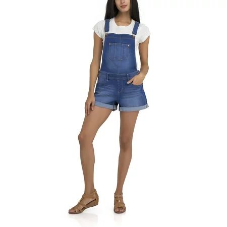 Juniors' Denim Cuffed Shortall | Walmart (US)