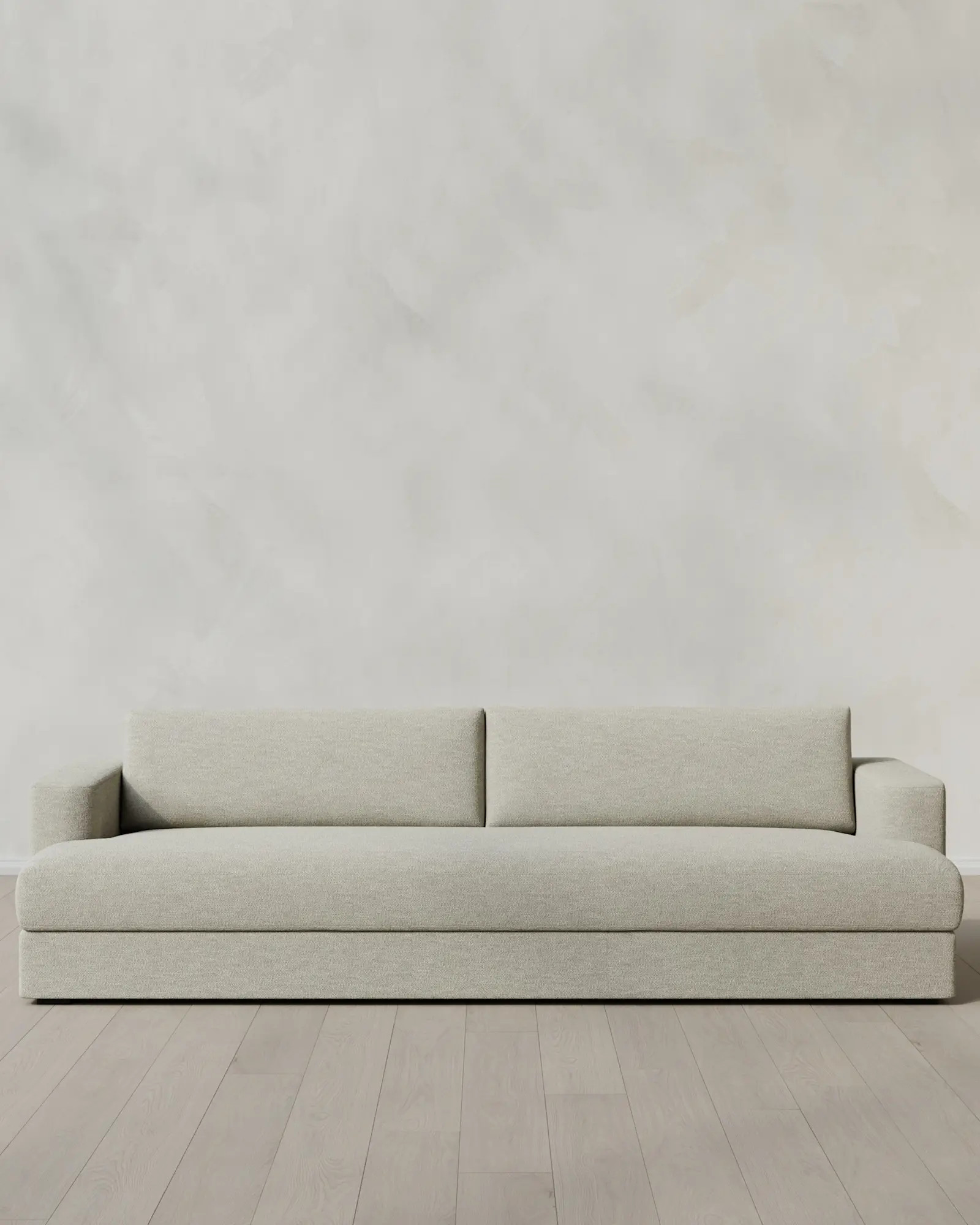 Sierra Performance Basketweave Curved Arm Sofa in Flax | Quince