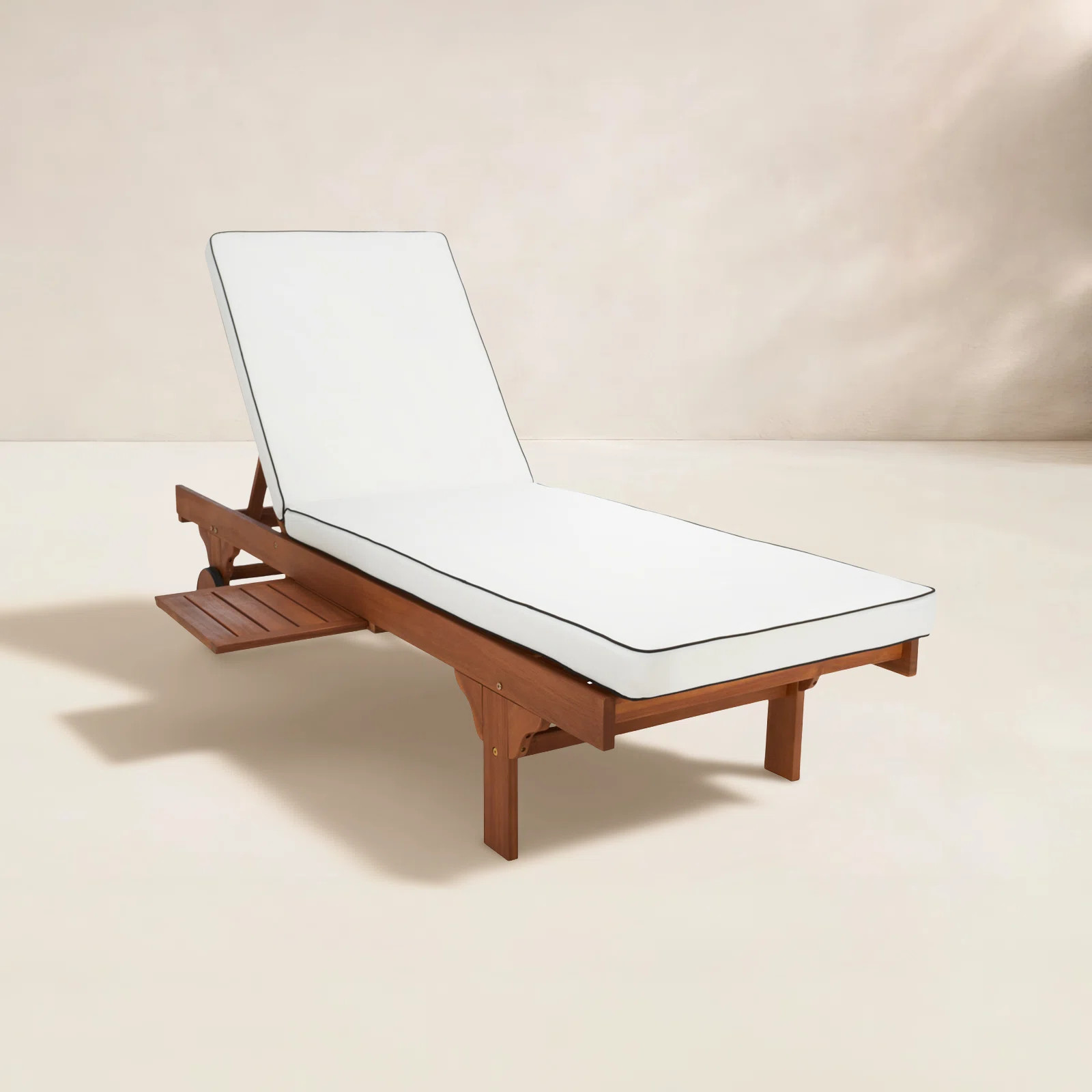Jivera Outdoor Acacia Wood Chaise Lounge , Cushion Included | Wayfair North America